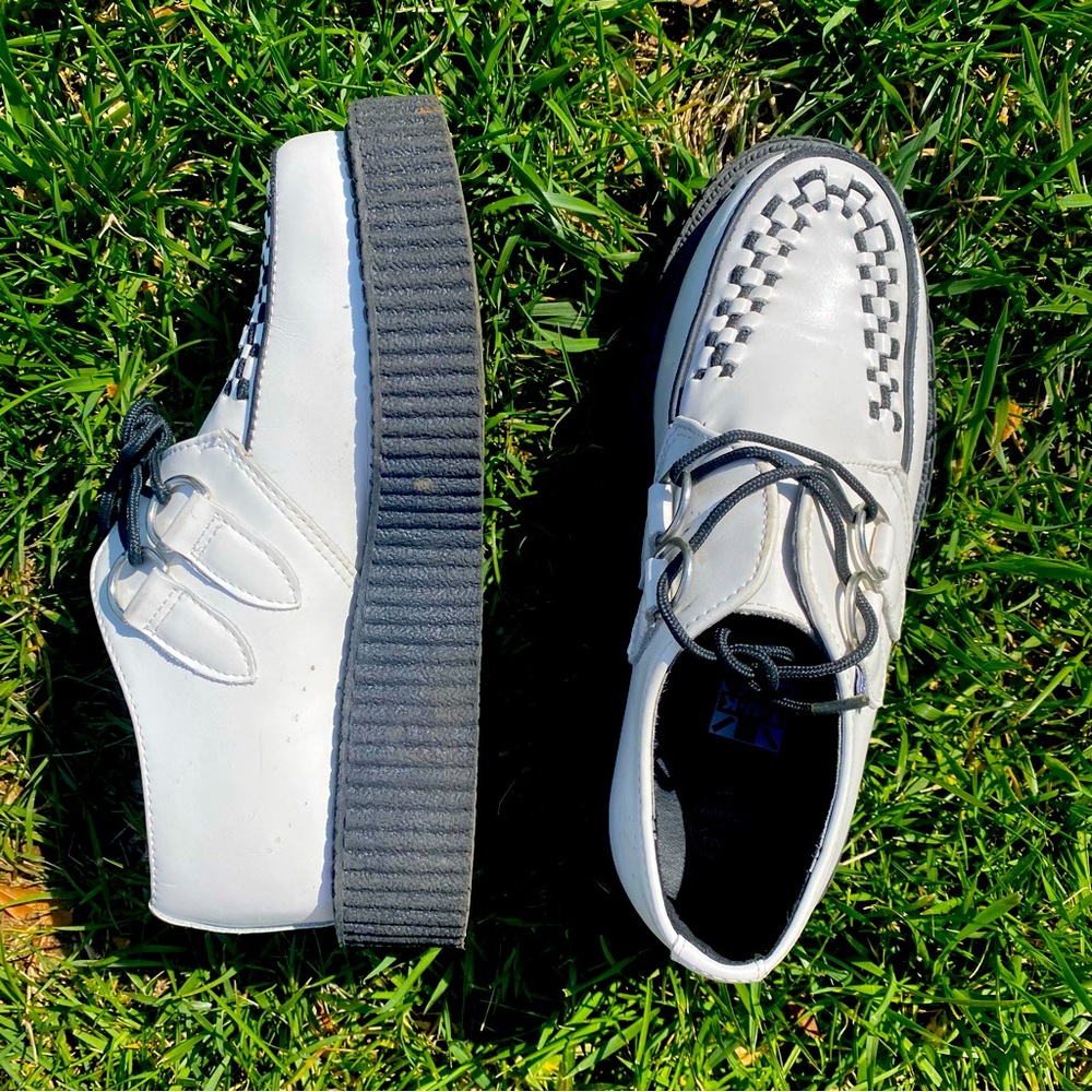 TUK Creepers White Platform Size 6 Women Goth Emo Punk